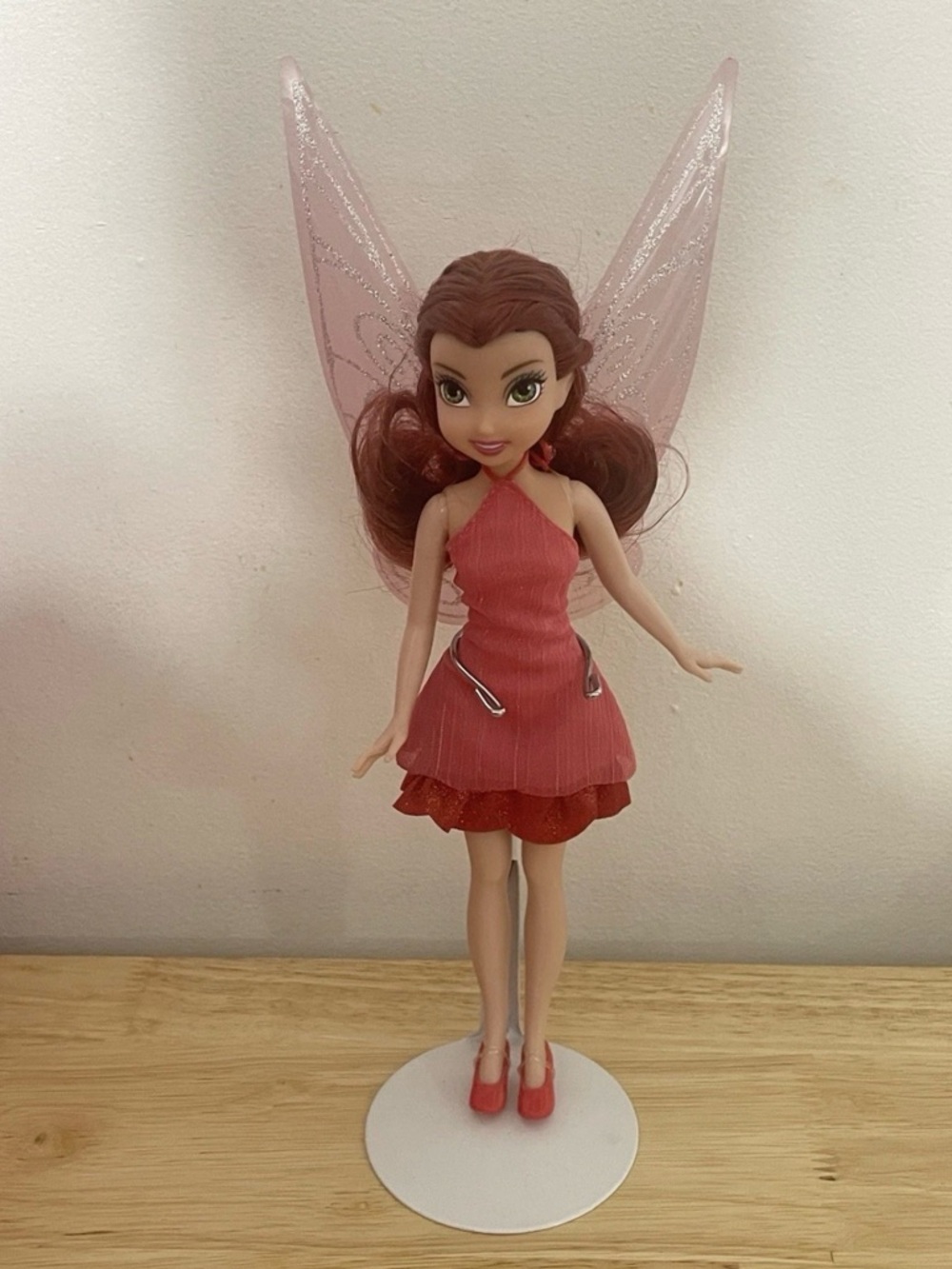 Disney Fairies Rosetta 9" Jakks Pacific Doll With Display Stand